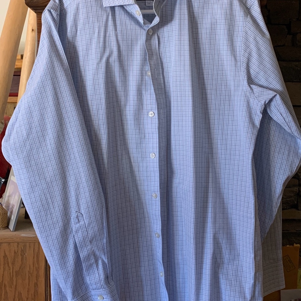 Men's Fine Line Ocean Blue Check Shirt